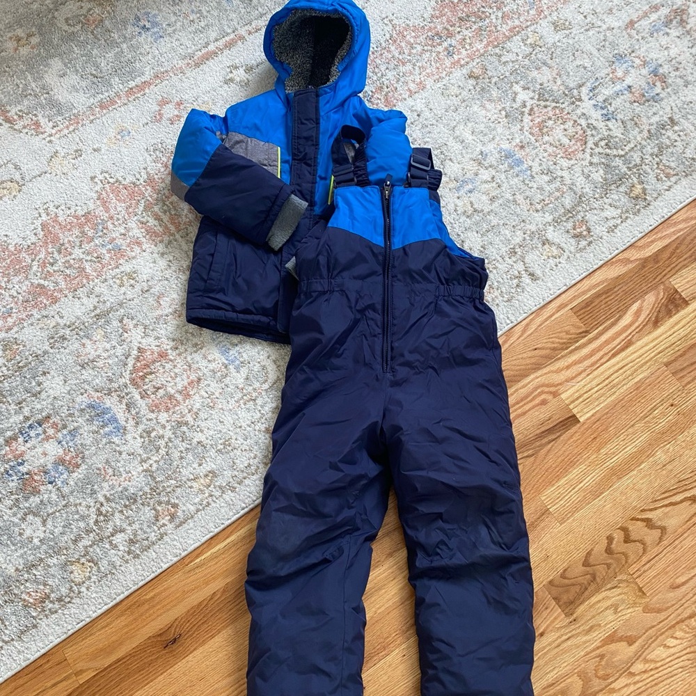 Kids Blue and Black Snow Bib